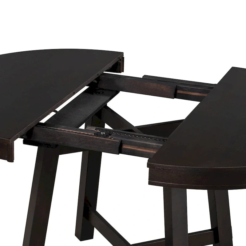 5-Piece Round Extendable Dining Set with Chairs 27