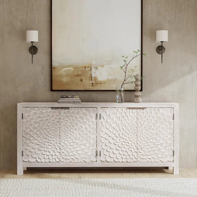 Vintage Cream Astrid 4-Door Sideboard by Classic Home 11