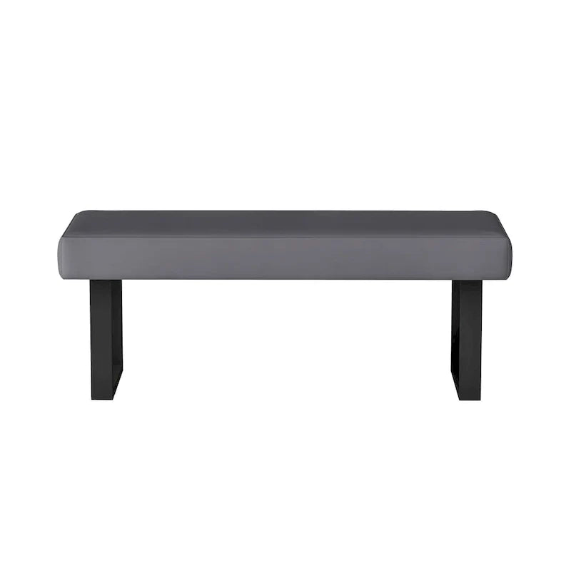 Somette Lillian Gray Fabric Bench with Sturdy Steel Legs 2