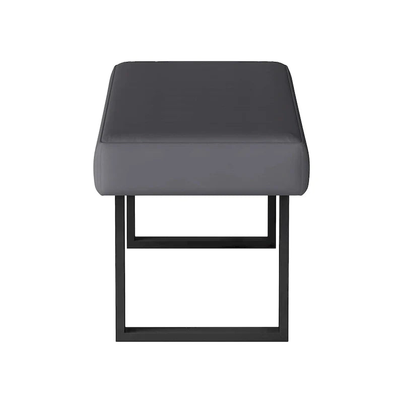 Somette Lillian Gray Fabric Bench with Sturdy Steel Legs 3