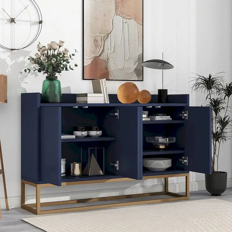 47.2-Inch Modern Sideboard/Buffet with Spacious Table and Four Doors 9