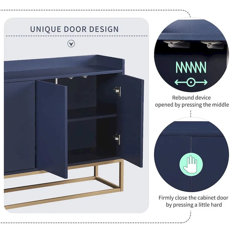47.2-Inch Modern Sideboard/Buffet with Spacious Table and Four Doors 12