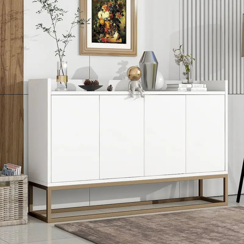47.2-Inch Modern Sideboard/Buffet with Spacious Table and Four Doors 21