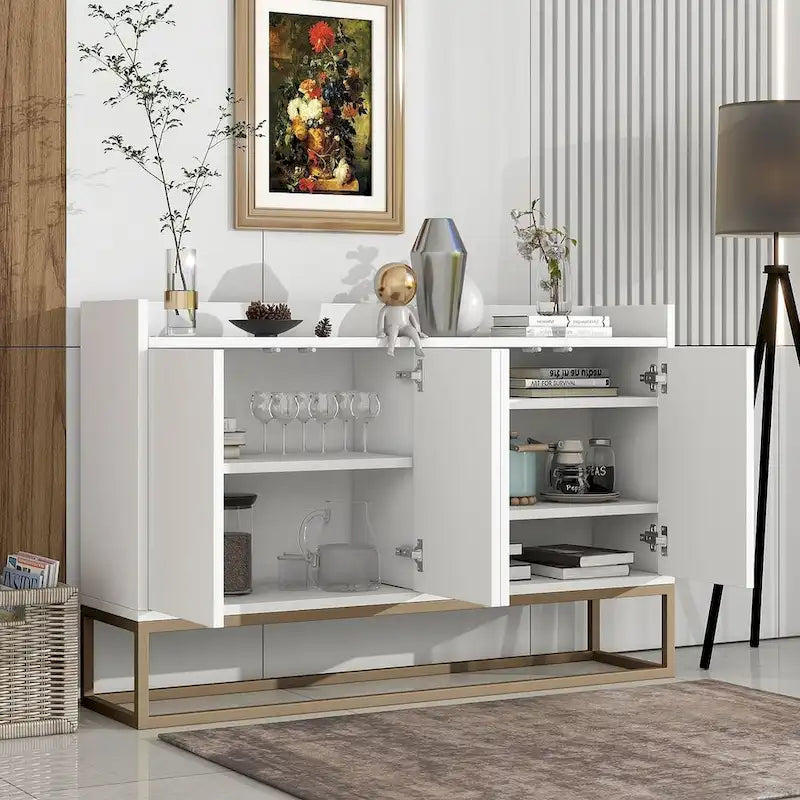 47.2-Inch Modern Sideboard/Buffet with Spacious Table and Four Doors 22
