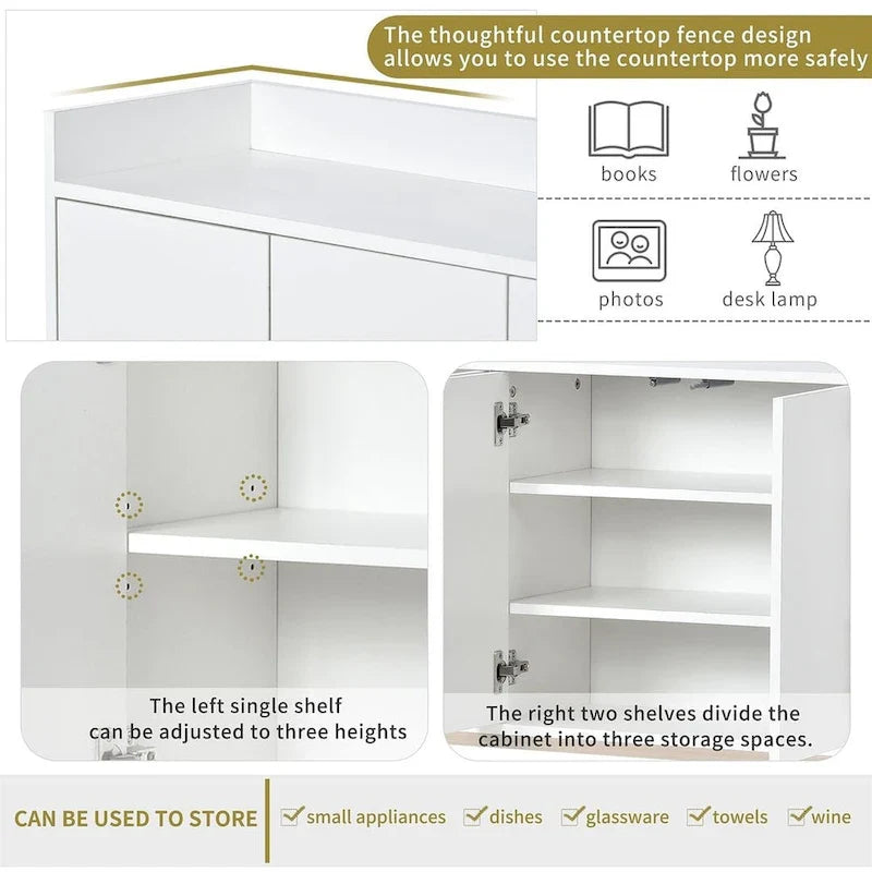 47.2-Inch Modern Sideboard/Buffet with Spacious Table and Four Doors 24