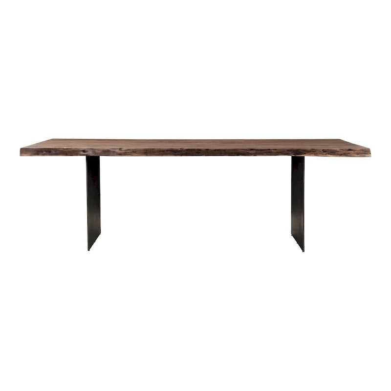 Aurelle Home Contemporary Live Edge Acacia and Iron Dining Table - 94" x 38" 2