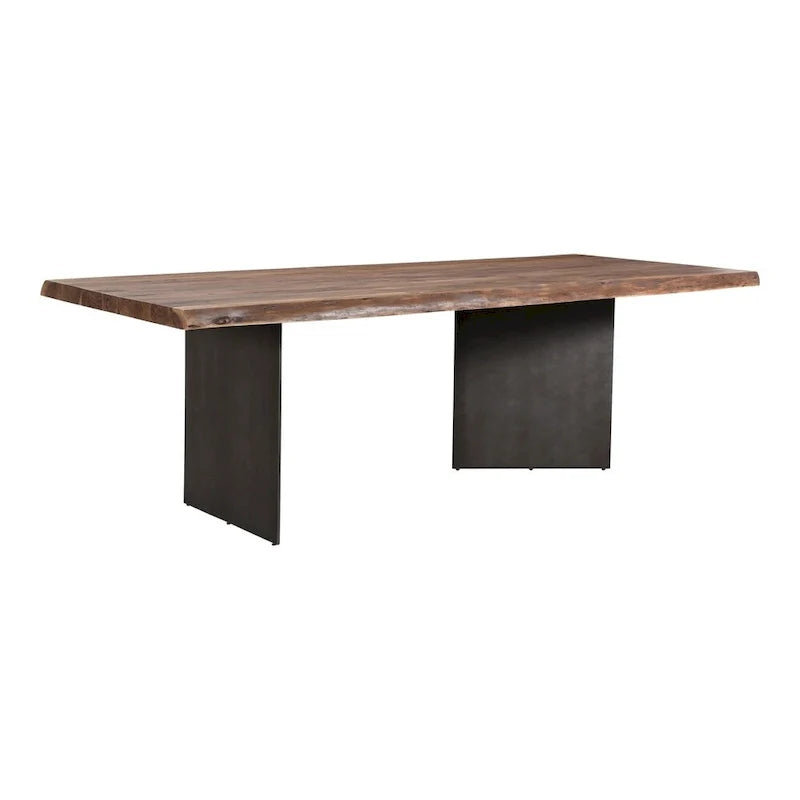 Aurelle Home Contemporary Live Edge Acacia and Iron Dining Table - 94" x 38" 3