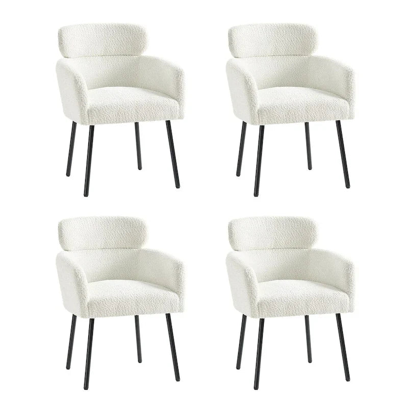 Set of 4 Amos Modern Boucle Dining Chairs with Adjustable Feet by HULALA HOME 2