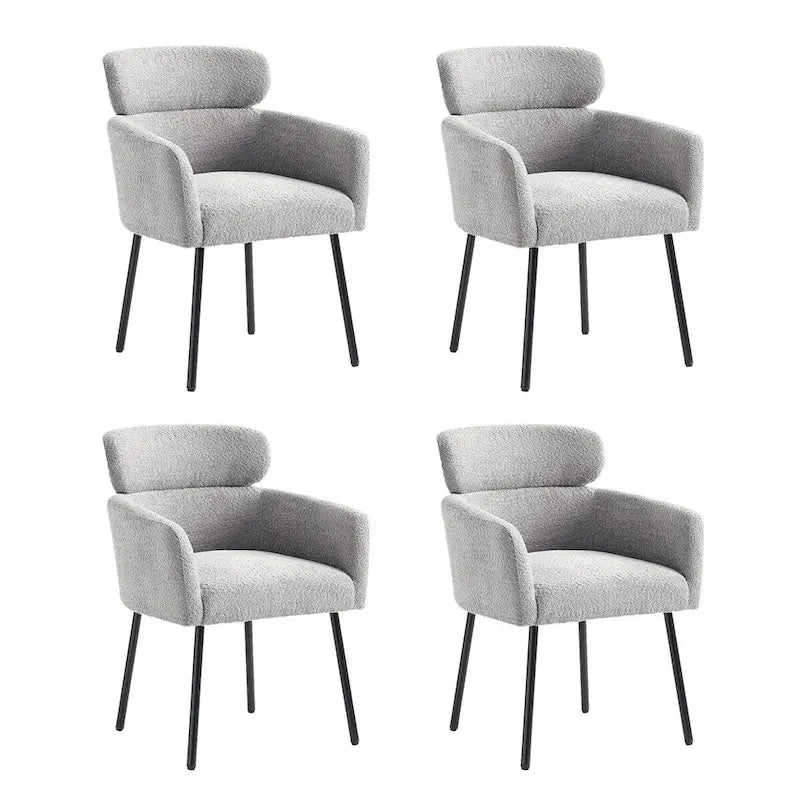 Set of 4 Amos Modern Boucle Dining Chairs with Adjustable Feet by HULALA HOME 5