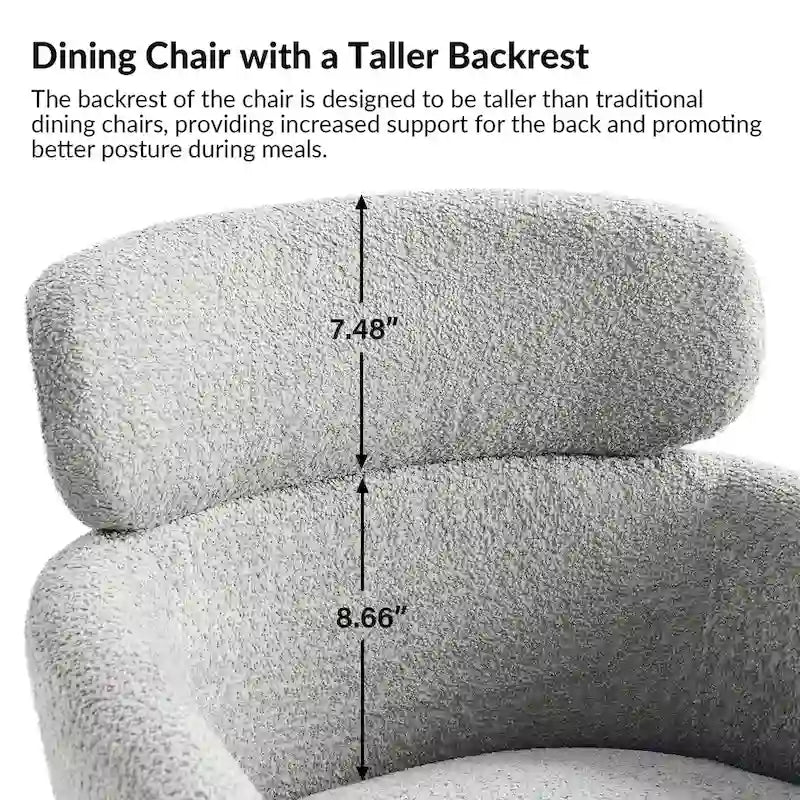 Set of 4 Amos Modern Boucle Dining Chairs with Adjustable Feet by HULALA HOME 8