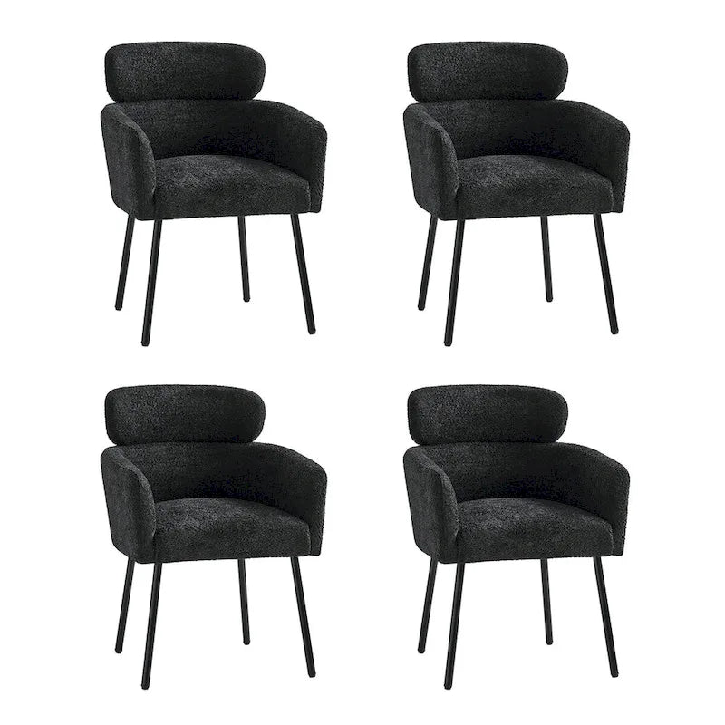 Set of 4 Amos Modern Boucle Dining Chairs with Adjustable Feet by HULALA HOME 11