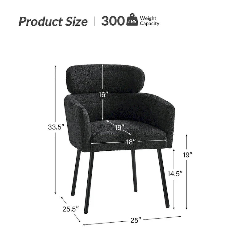 Set of 4 Amos Modern Boucle Dining Chairs with Adjustable Feet by HULALA HOME 15