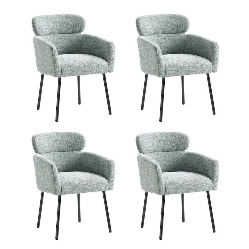 Set of 4 Amos Modern Boucle Dining Chairs with Adjustable Feet by HULALA HOME 17