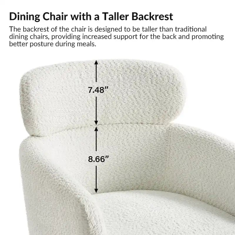 Set of 4 Amos Modern Boucle Dining Chairs with Adjustable Feet by HULALA HOME 23