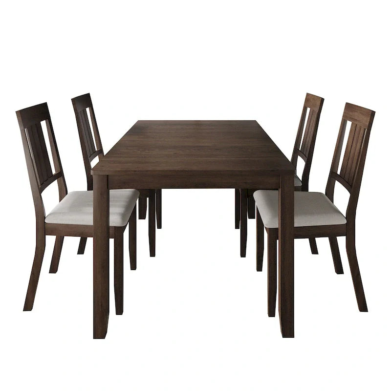 CraftPorch Classic 5-Piece Wooden Dining Ensemble 35