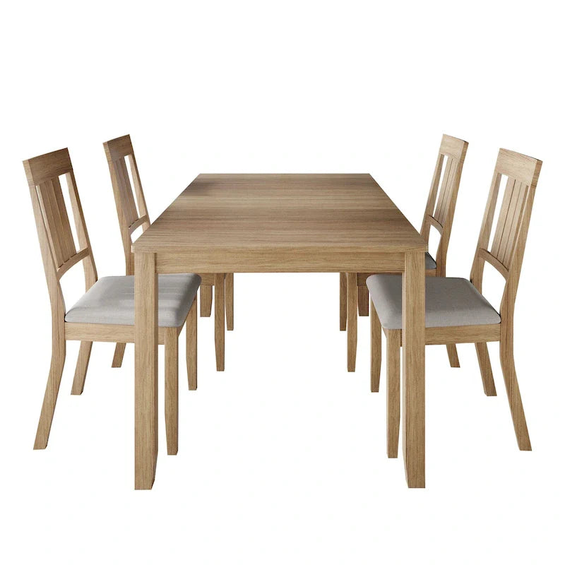 CraftPorch Classic 5-Piece Wooden Dining Ensemble 37