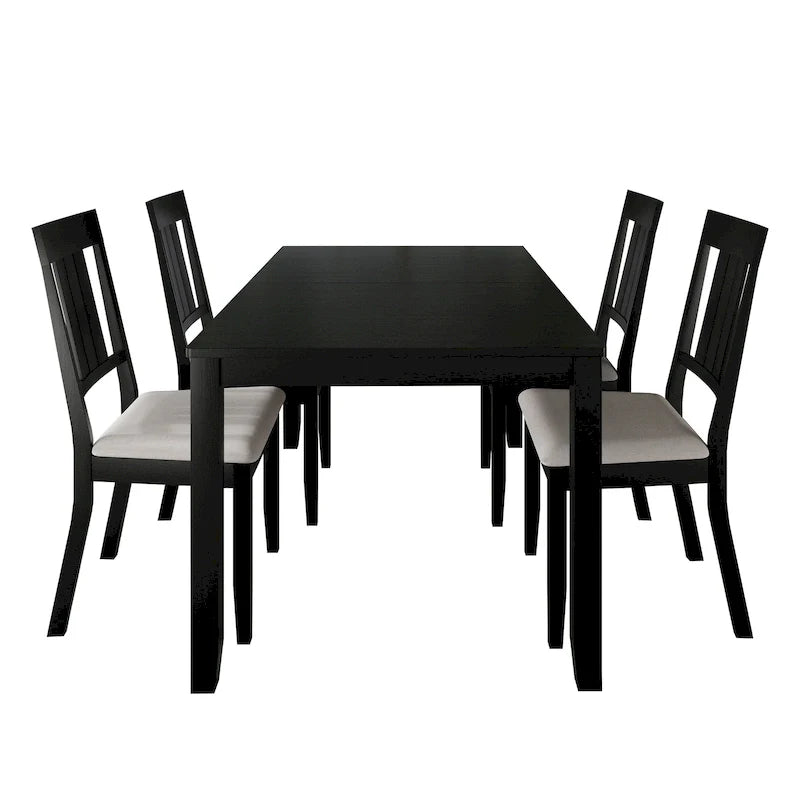 CraftPorch Classic 5-Piece Wooden Dining Ensemble 38