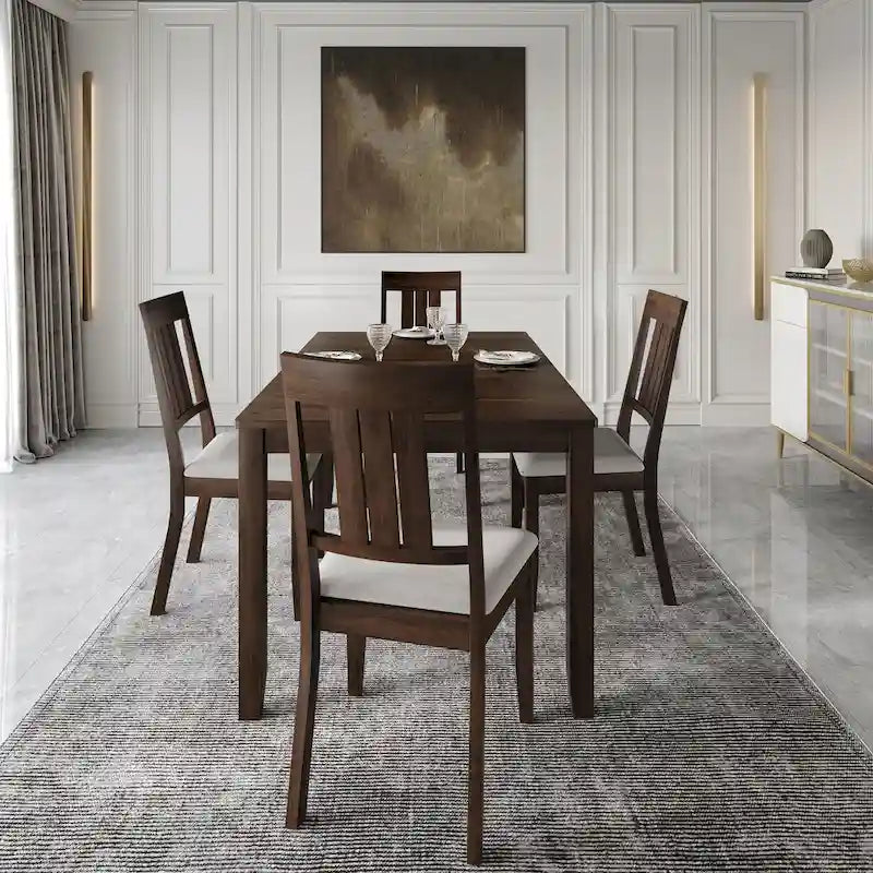 CraftPorch Classic 5-Piece Wooden Dining Ensemble 7