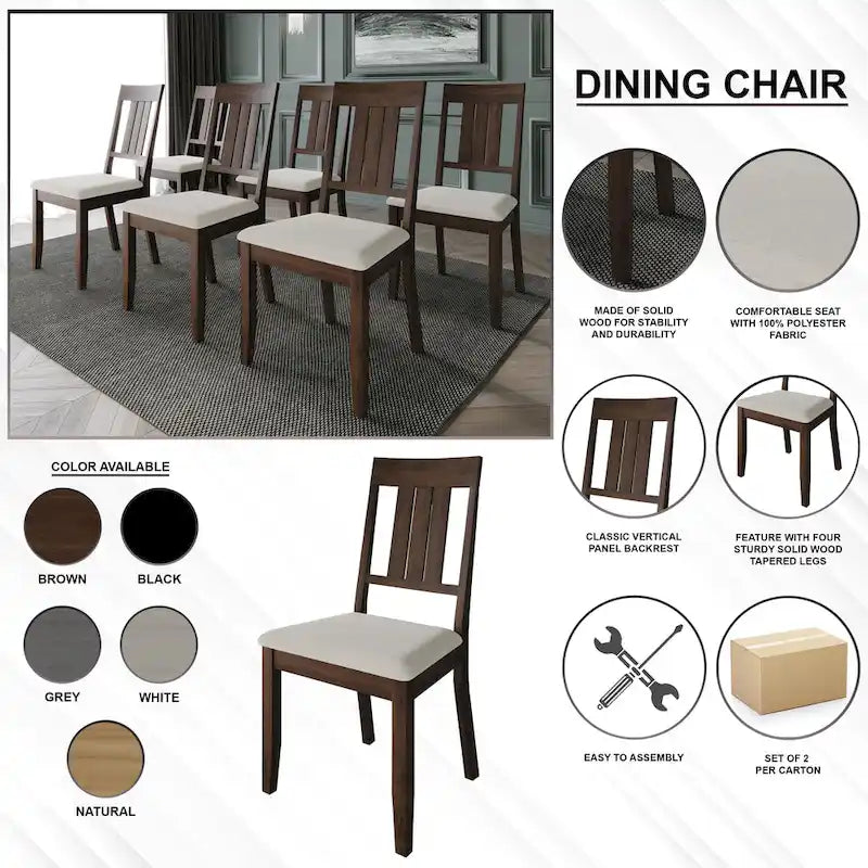 CraftPorch Classic 5-Piece Wooden Dining Ensemble 17