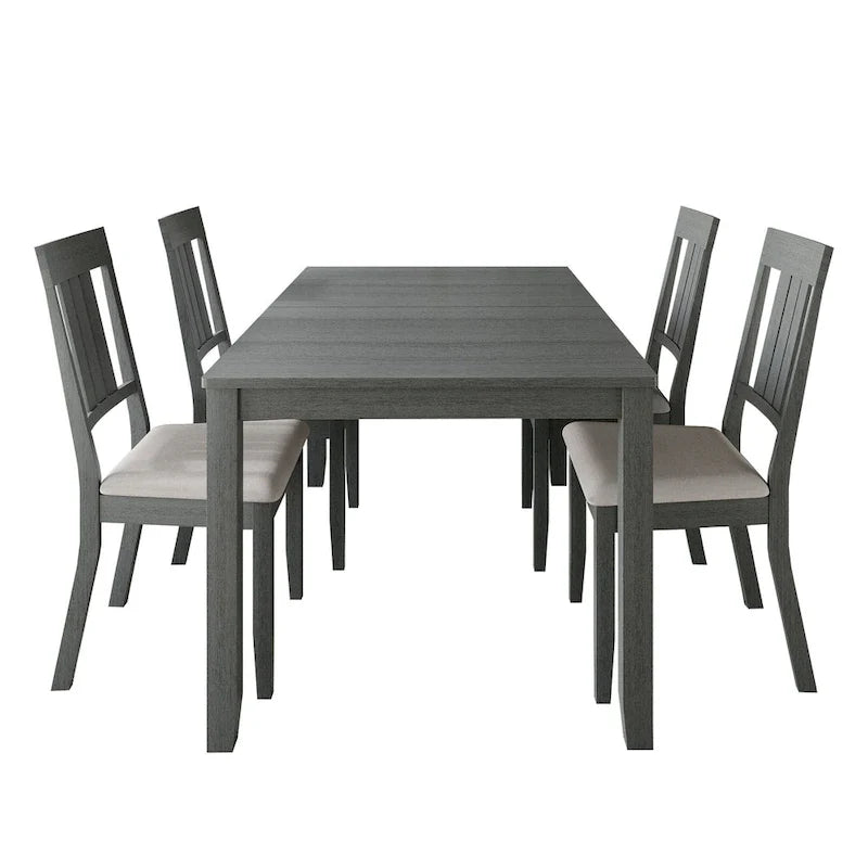 CraftPorch Classic 5-Piece Wooden Dining Ensemble 25