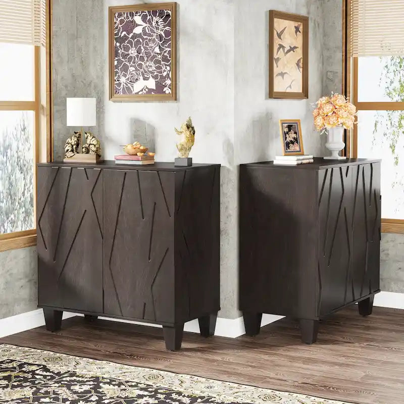 55-Inch Wooden Buffet Cabinet with Adjustable Shelf 4