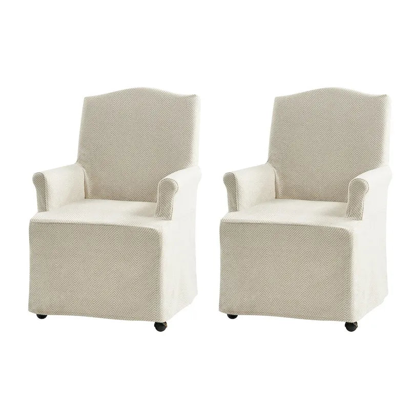 Set of 2 Alethea Upholstered Dining Chairs with Slipcovers and Solid Wood Legs by HULALA HOME 2