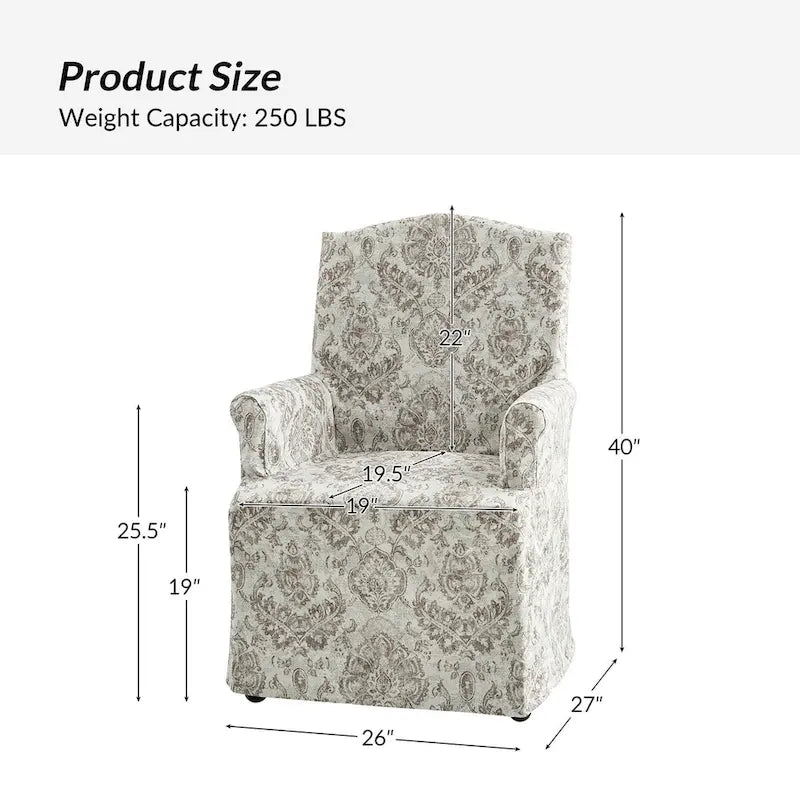 Set of 2 Alethea Upholstered Dining Chairs with Slipcovers and Solid Wood Legs by HULALA HOME 11