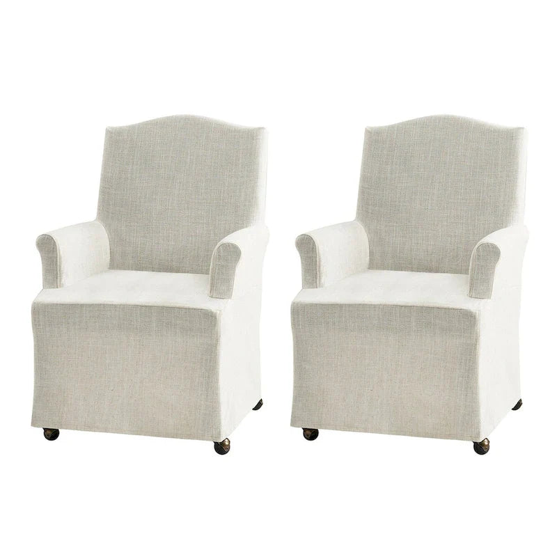 Set of 2 Alethea Upholstered Dining Chairs with Slipcovers and Solid Wood Legs by HULALA HOME 13