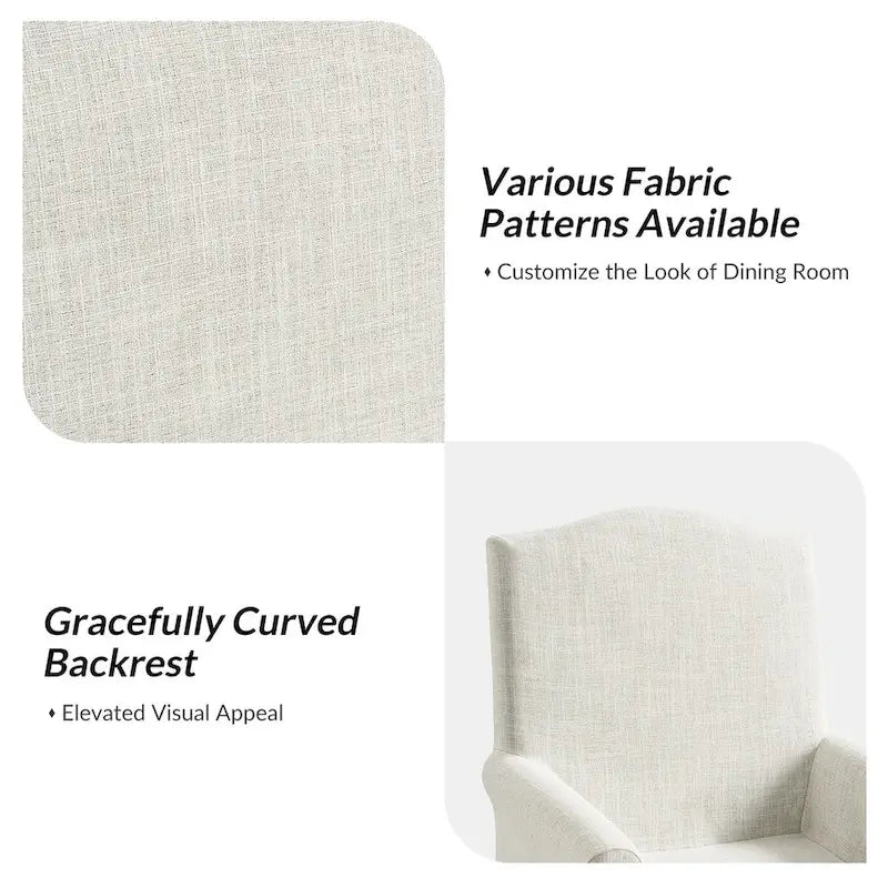 Set of 2 Alethea Upholstered Dining Chairs with Slipcovers and Solid Wood Legs by HULALA HOME 16