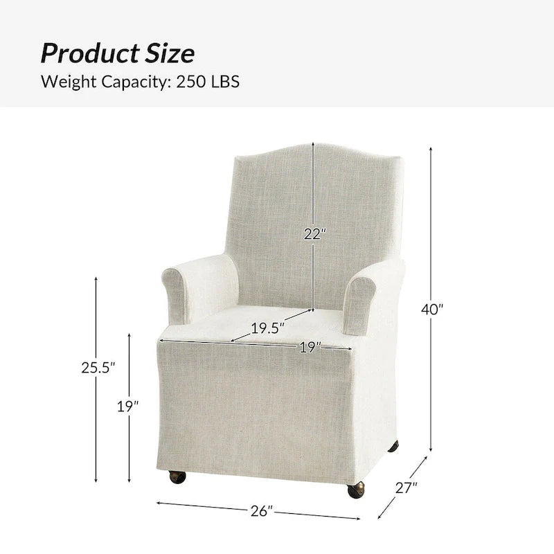 Set of 2 Alethea Upholstered Dining Chairs with Slipcovers and Solid Wood Legs by HULALA HOME 19