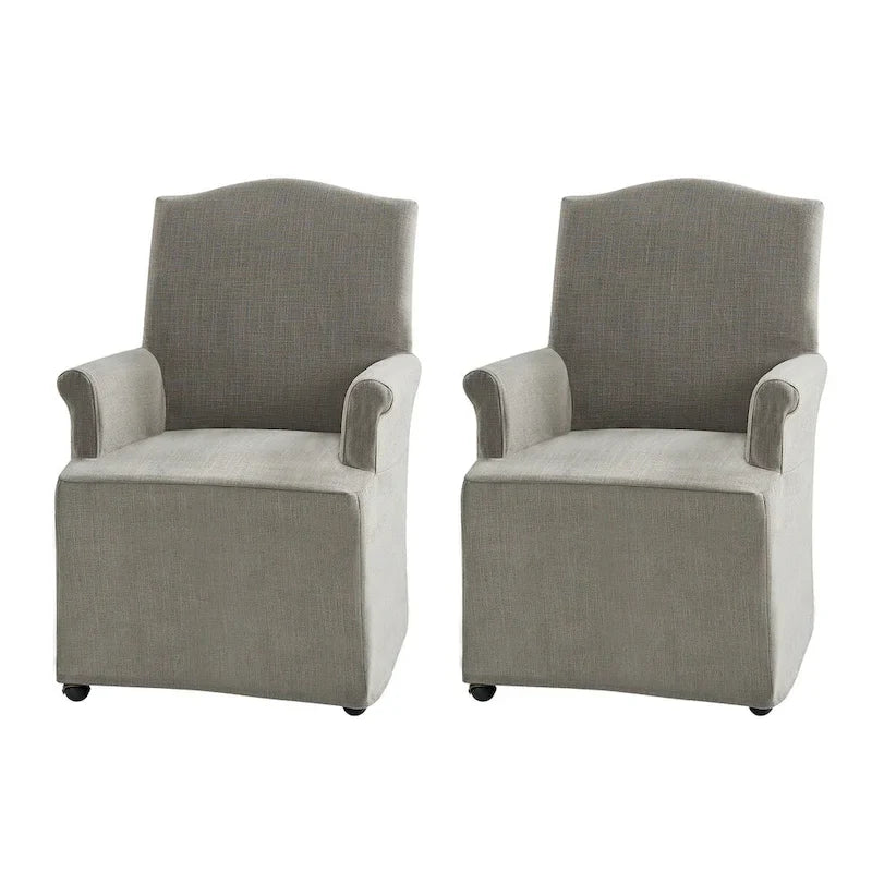Set of 2 Alethea Upholstered Dining Chairs with Slipcovers and Solid Wood Legs by HULALA HOME 21