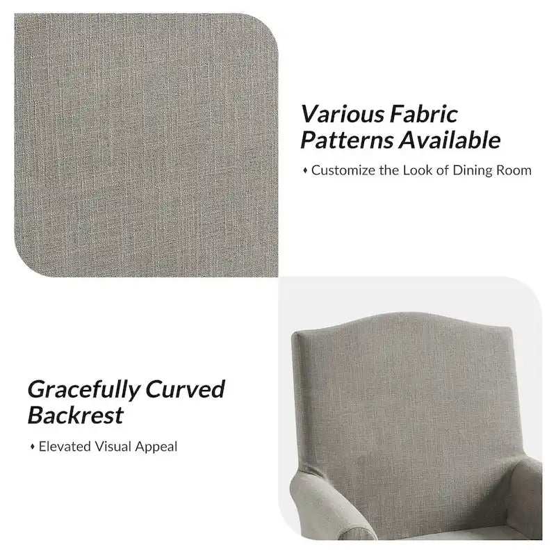 Set of 2 Alethea Upholstered Dining Chairs with Slipcovers and Solid Wood Legs by HULALA HOME 24