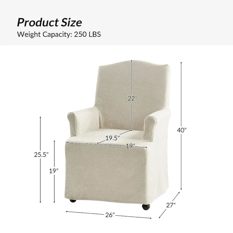 Set of 2 Alethea Upholstered Dining Chairs with Slipcovers and Solid Wood Legs by HULALA HOME 32