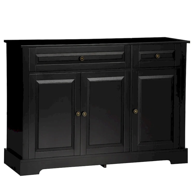 Modern Sideboard Buffet Cabinet with 2 Drawers and Adjustable Shelves - Ideal Coffee Bar Storage 1