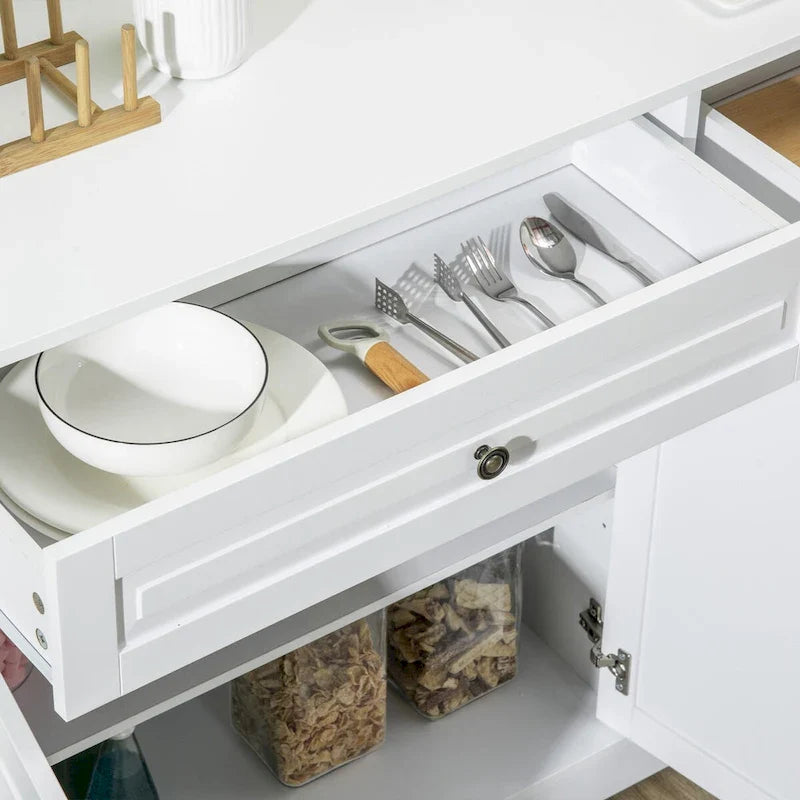 Modern Sideboard Buffet Cabinet with 2 Drawers and Adjustable Shelves - Ideal Coffee Bar Storage 16