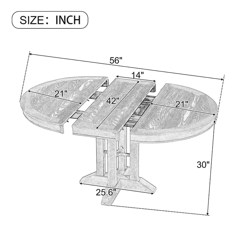 Extendable Oval Dining Table - 56-Inch 16