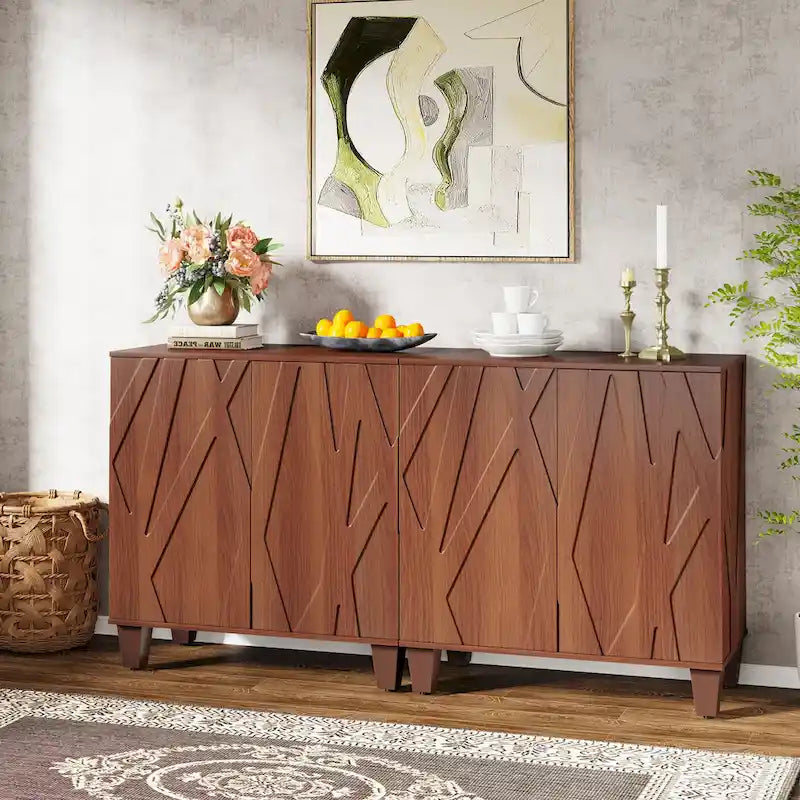 55-Inch Sideboard Buffet Cabinet with Adjustable Shelves for Kitchen and Dining Room 1