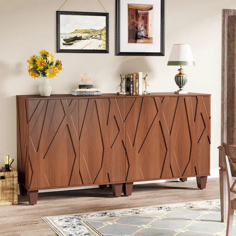 55-Inch Sideboard Buffet Cabinet with Adjustable Shelves for Kitchen and Dining Room 4