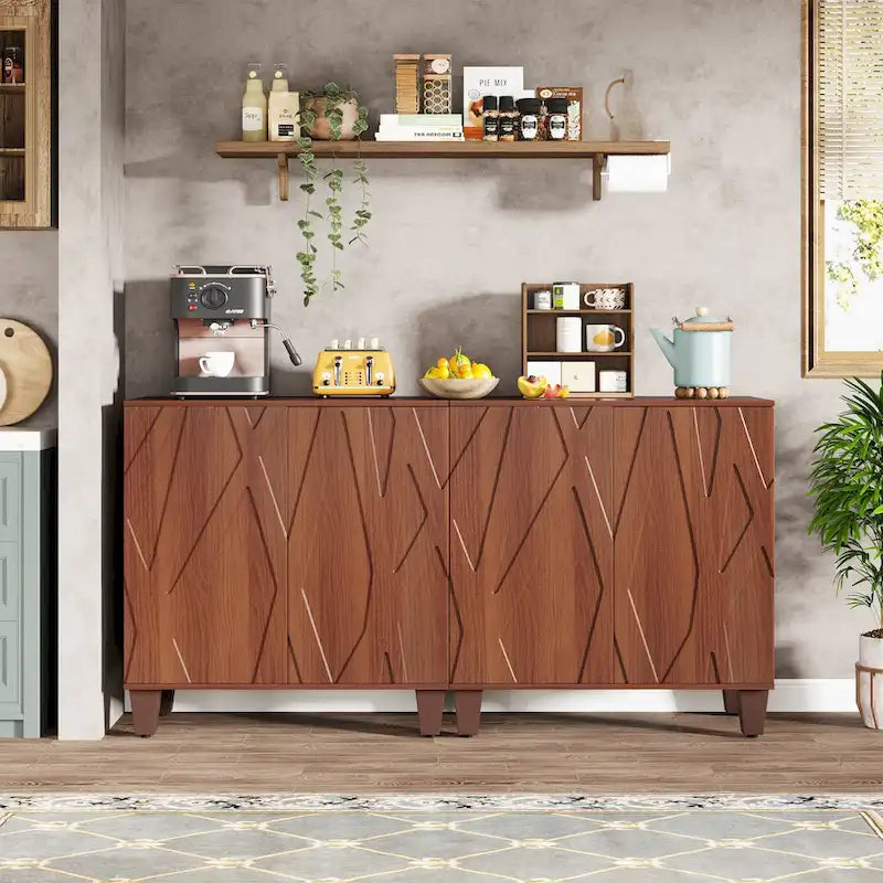55-Inch Sideboard Buffet Cabinet with Adjustable Shelves for Kitchen and Dining Room 5