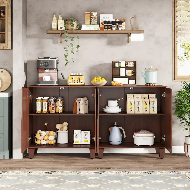 55-Inch Sideboard Buffet Cabinet with Adjustable Shelves for Kitchen and Dining Room 6