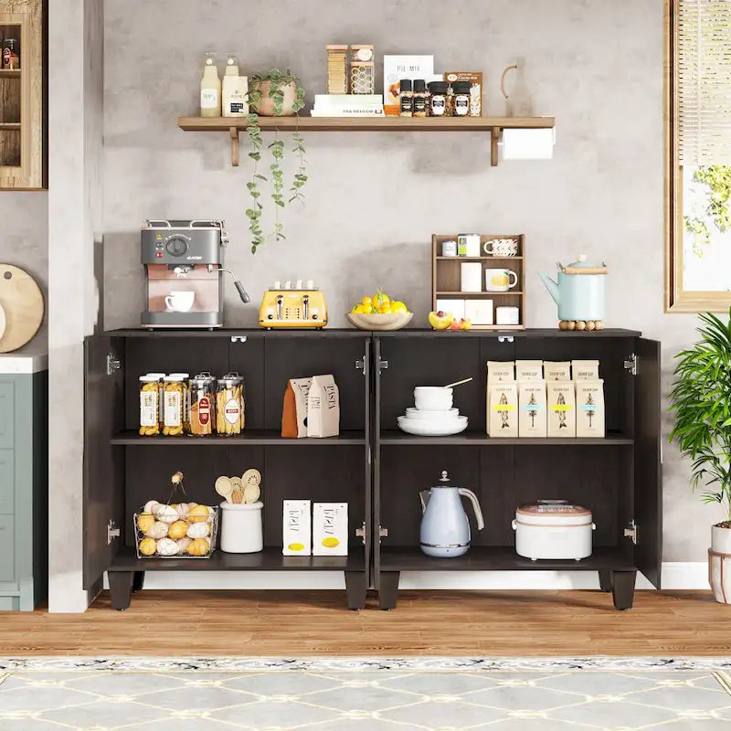 55-Inch Sideboard Buffet Cabinet with Adjustable Shelves for Kitchen and Dining Room 10