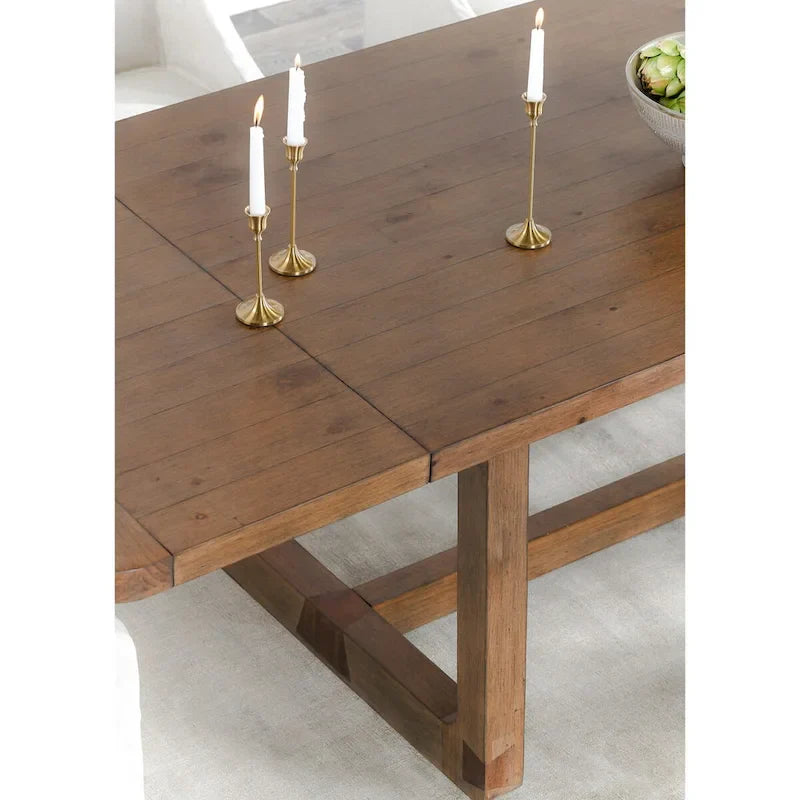 Classic Home Lyra Extendable Dining Table in Smoke Brown - Adjustable Width 80-110W x 39D x 30H 9