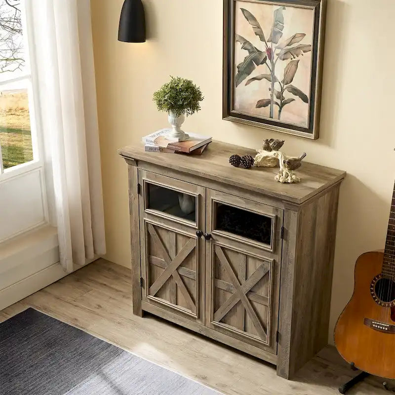 Spacious 2-Door Buffet Sideboard Cabinet 8