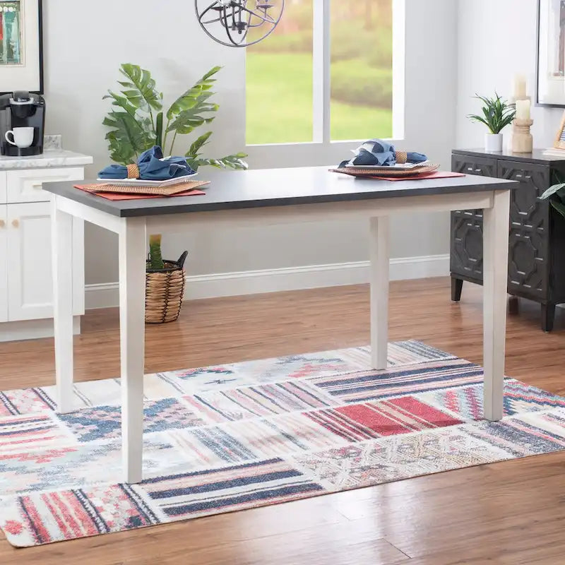 McKee White Acacia Wood Counter-Height Dining Table 1