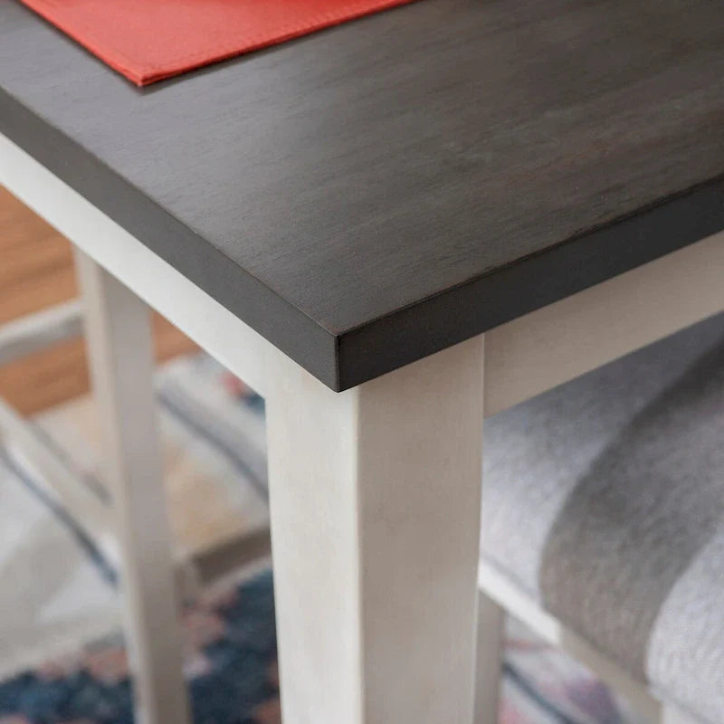 McKee White Acacia Wood Counter-Height Dining Table 2
