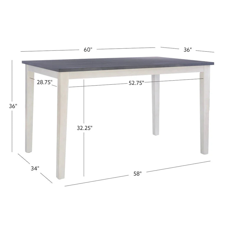 McKee White Acacia Wood Counter-Height Dining Table 7