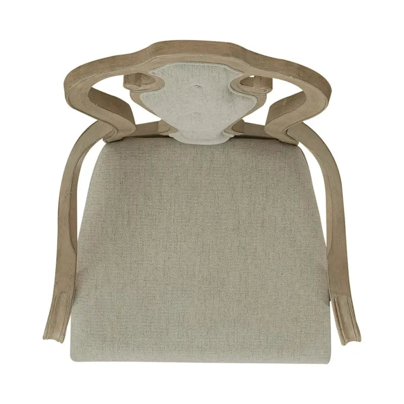 Set of 2 Magnolia Manor Weathered Bisque Upholstered Arm Chairs with Splat Back Design 6