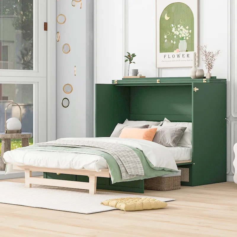 Nestfair Full-Size Murphy Bed with Spacious Drawers 32
