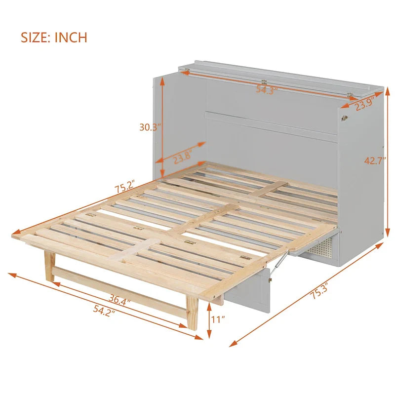Nestfair Full-Size Murphy Bed with Spacious Drawers 18