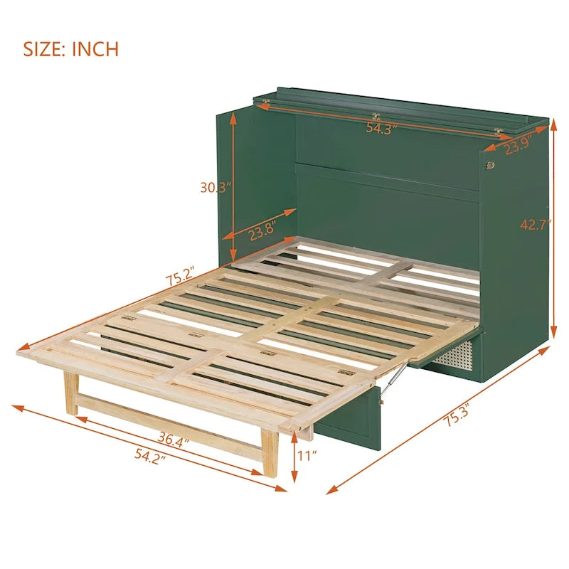 Nestfair Full-Size Murphy Bed with Spacious Drawers 31